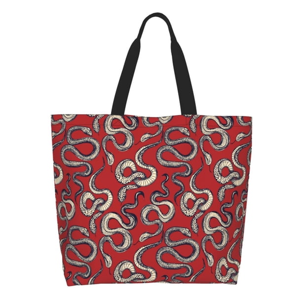 Disketp Snake Bolsa Tote Estampada para Mujer, Bolso de Hombro y de Mano para Compras y Viajes