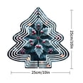 thumbnail image 3 of Stylish Metal Hanging Christmas Tree Wind Spinner - Intricate White Outline with Frosted Holly & Red Berries - Perfect for Garden Decor, 3 of 7