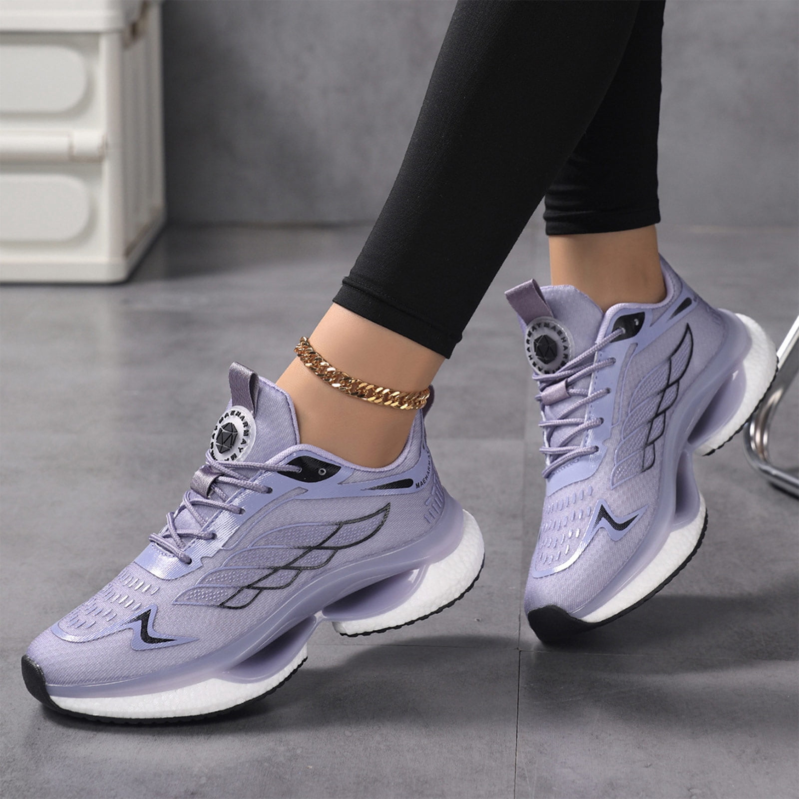 Domuza Orthopedic Dress Shoes for Women Arch Support Slip on Non Slip Running Shoes Breathable Mesh Stretch Hiking Shoes Soft 2026 New Orthopedic Shoes Purple 7（EU-38）