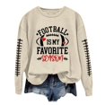 thumbnail image 1 of WEAIXIMIUNG Chandails en Molleton pour Femmes Zip Up Femmes Décontracté Manches Longues Col Rond Chandails en Molleton Football Graphique Imprimé Pull Léger Chandails en Molleton Blouse Top, 1 of 4