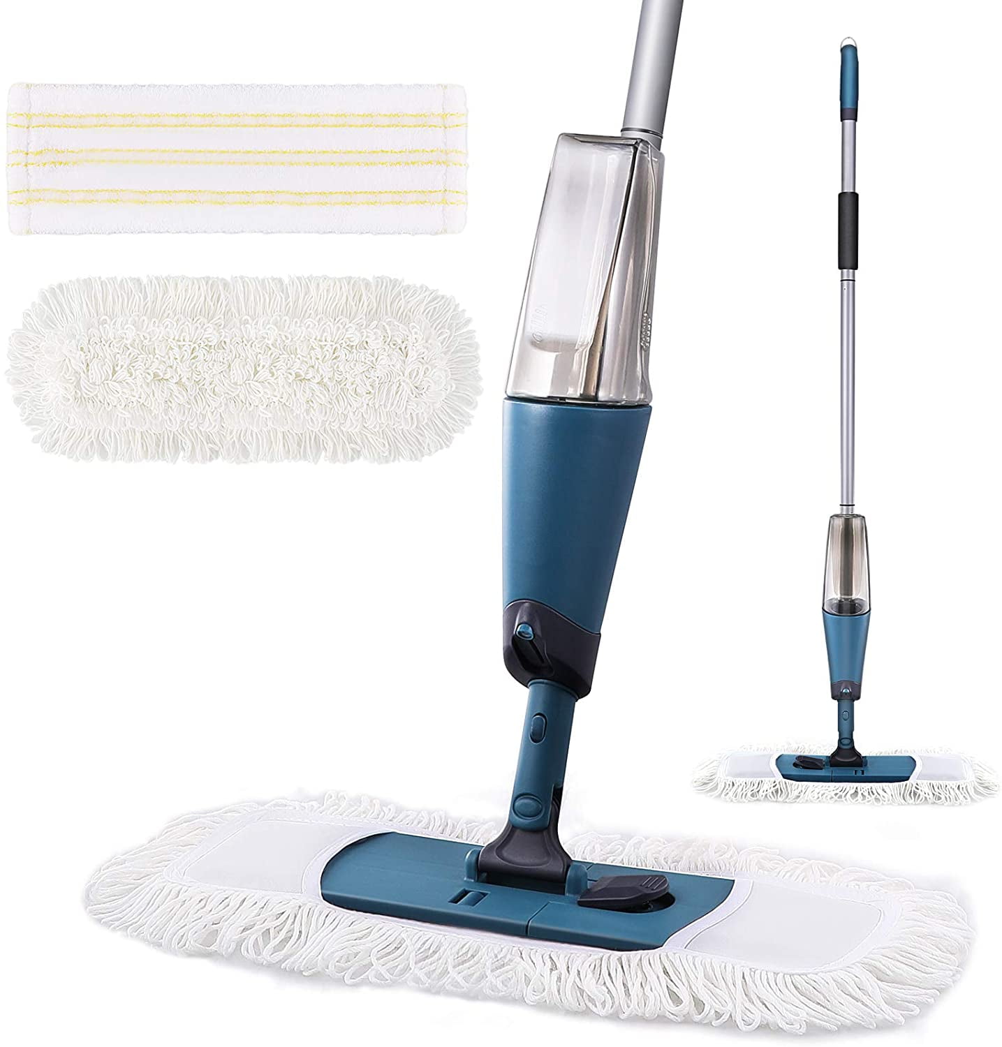 MEXERRIS Microfiber Mop Spray Cleaner for Floors with 2 Pads and Spray Mop 