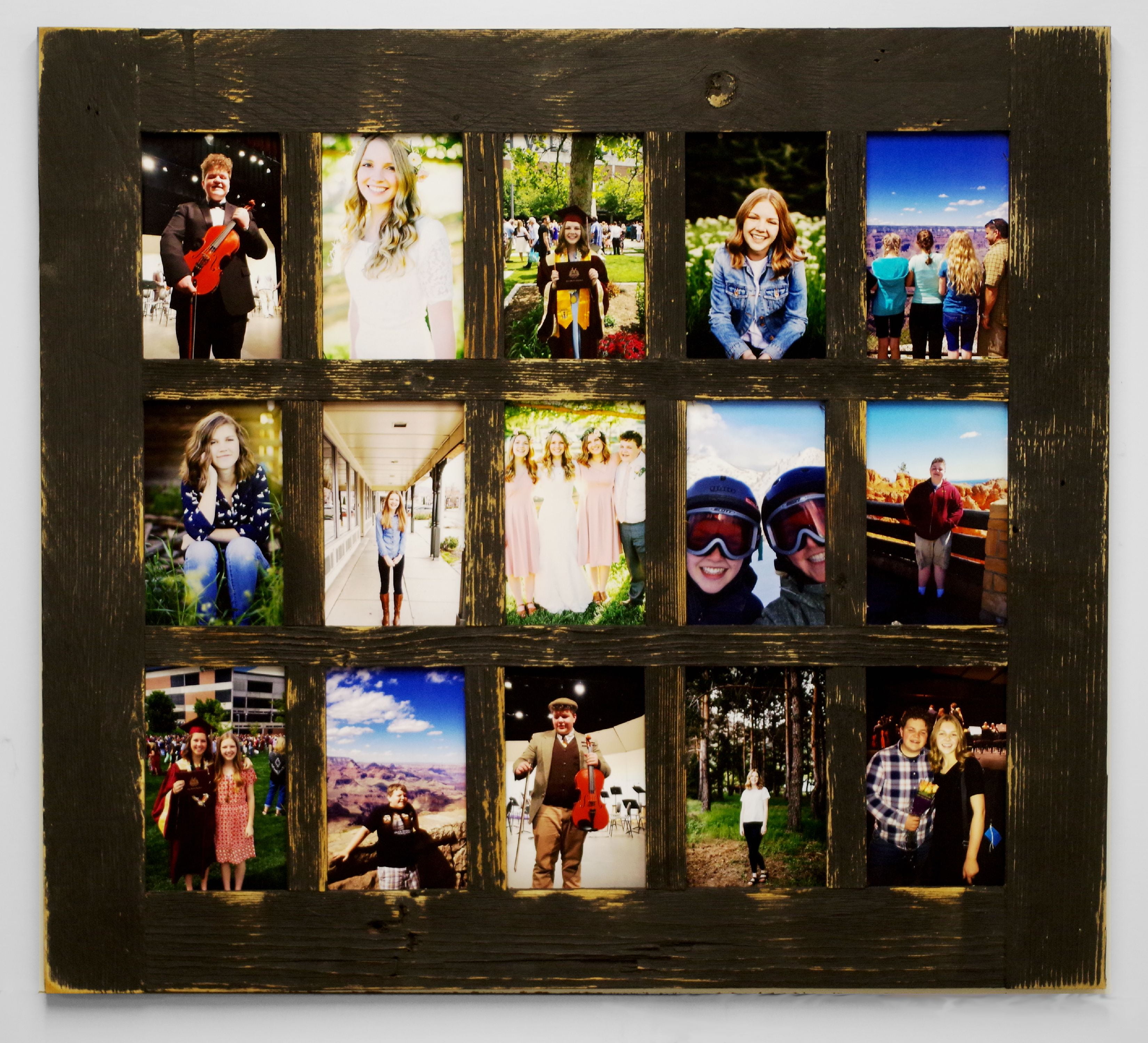 Window Pane Style 15 Opening 4X6 Multi Picture Collage Reclaimed Barn
