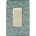 thumbnail image 3 of Meriville French Scroll 1 Rocker Wallplate, Single Switch Electrical Cover Plate, Aged Silver, 3 of 5