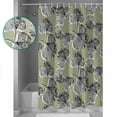 thumbnail image 3 of Shower Curtain Bathroom Set Summer Grey Ginkgo Leaf on Green Waterproof Fabric Shower Curtains with Grommets&Hooks Vintage Watercolor Leaves Privacy Bath Curtain for Bathtub 36x72in, 3 of 7