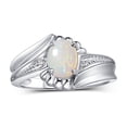 thumbnail image 1 of RYLOS Rings for Women Sterling Silver Swirl Z Ring 7X5MM Oval Gemstone &  Diamond Rings October Opal Jewelry Size 5, 1 of 7