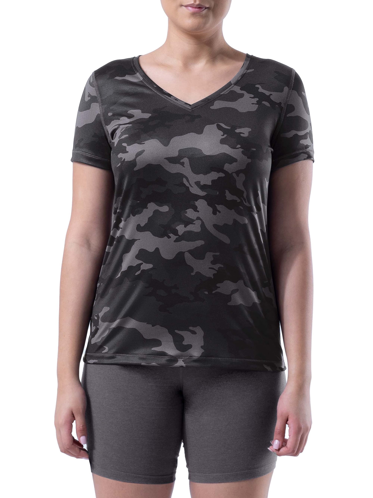 Athletic Works Women's Active V-Neck T-Shirt with Short Sleeves, 2-Pack, Sizes XS-XXXL