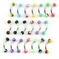 thumbnail image 2 of HOOUN 20X Stainless Steel Ball bell Curved Eyebrow Rings s Tragus Piercing-lq@, 2 of 5