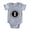 Heather Gray, variant on - Monogram Medallion I - Cute Infant Baby Football Bodysuit