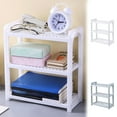 thumbnail image 1 of Sentmoon Corner Bookshelves Corner Bookcase 3 Tire Desktop Storage Rack organizer Adjust Layer Height for Kitchen Bathroom Office Dorm Spice Rack Cosmetic Stationery Storage Holders Display Shelf, 1 of 7