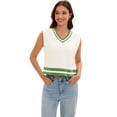 thumbnail image 7 of DARING DIVA Women's Cropped Sweater Vest Summer Tank Tops S Apricot Green, 7 of 7