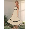 thumbnail image 3 of Women'S 2025 Summer Flowy Maxi Dress Casual Sleeveless Spaghetti Strap Ruffle Beach Long Dresses  M, 3 of 4