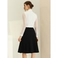 thumbnail image 4 of DARING DIVA Women's A-Line Button Front Formal Knee Length Skirt S Black, 4 of 6