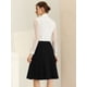 thumbnail image 4 of Falda a media pierna de trabajo formal con botones en la parte delantera para mujer Negro XL, 4 of 6