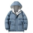 thumbnail image 4 of Mikilon Boys Winter Coats Size 8-10 Years Long Sleeve Solid Color Graphic Fashion Hooded Puffer Jackets Fall and Winter Plus Velvet and Thicken Clothes, 4 of 8