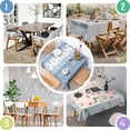 thumbnail image 4 of Blue Ethnic Floral Border Pattern Square Tablecloth,Waterproof Square Table Cover,Wipeable Spillproof Washable Table Cover for Home Kitchen Party Decor 42"X42"(107x107cm), 4 of 6
