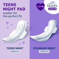 thumbnail image 3 of Almohadillas menstruales Lil-Lets Teens Night with Wings, paquete de 50 unidades, 3 of 5