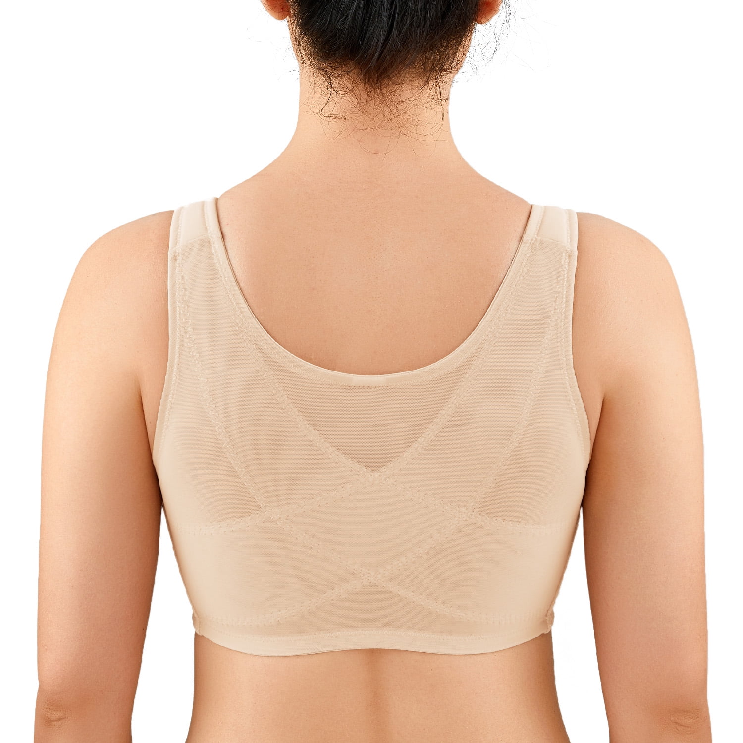 LAUDINE Women's Full Coverage Front Closure Wire Free Back Support