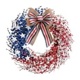thumbnail image 2 of Miwamany Patriotic Wreaths for Front Door, 4th of July Independence Day Memorial Day Wreath with Red White Blue Flowers, Outdoor Patriotic Door Decor for Home Porch All Seasons Wreaths, 2 of 6