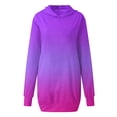 thumbnail image 4 of ylioge Womens Sweatshirt Dress Lightweight Ombre Tie Dye Hoodies Y2k Casual Loose Long Sleeve Crewneck Hooded Pullover with Pockets Sweatshirts Dresses Fall, 4 of 5
