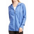 thumbnail image 2 of Women's Zip Up Cotton Light Hoodie Jacket (L, Blue), 2 of 4