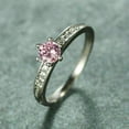 thumbnail image 3 of Ahansh Jewels Round Cut Pink Sappire Engagement Ring For Women's 925 Sterling Silver, 3 of 5