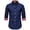 Blue, variant on AZoiNM Men's Slim Fit Wrinkle-Free Casual Long Sleeve Shirt Floral Print Color Block