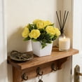 thumbnail image 6 of Artificial Potted Rose Mini Rose Arrangement In A White Squares Pot Ideal For Home And Office Desktop Decor Available In 3 Colors, 6 of 7