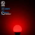 thumbnail image 2 of TORCHSTAR Red LED A19 Colored Light Bulb, 8W, Medium E26 Base, Bedroom, Living Room, Baby’s Room Night Lights, Pack of 6, 2 of 7