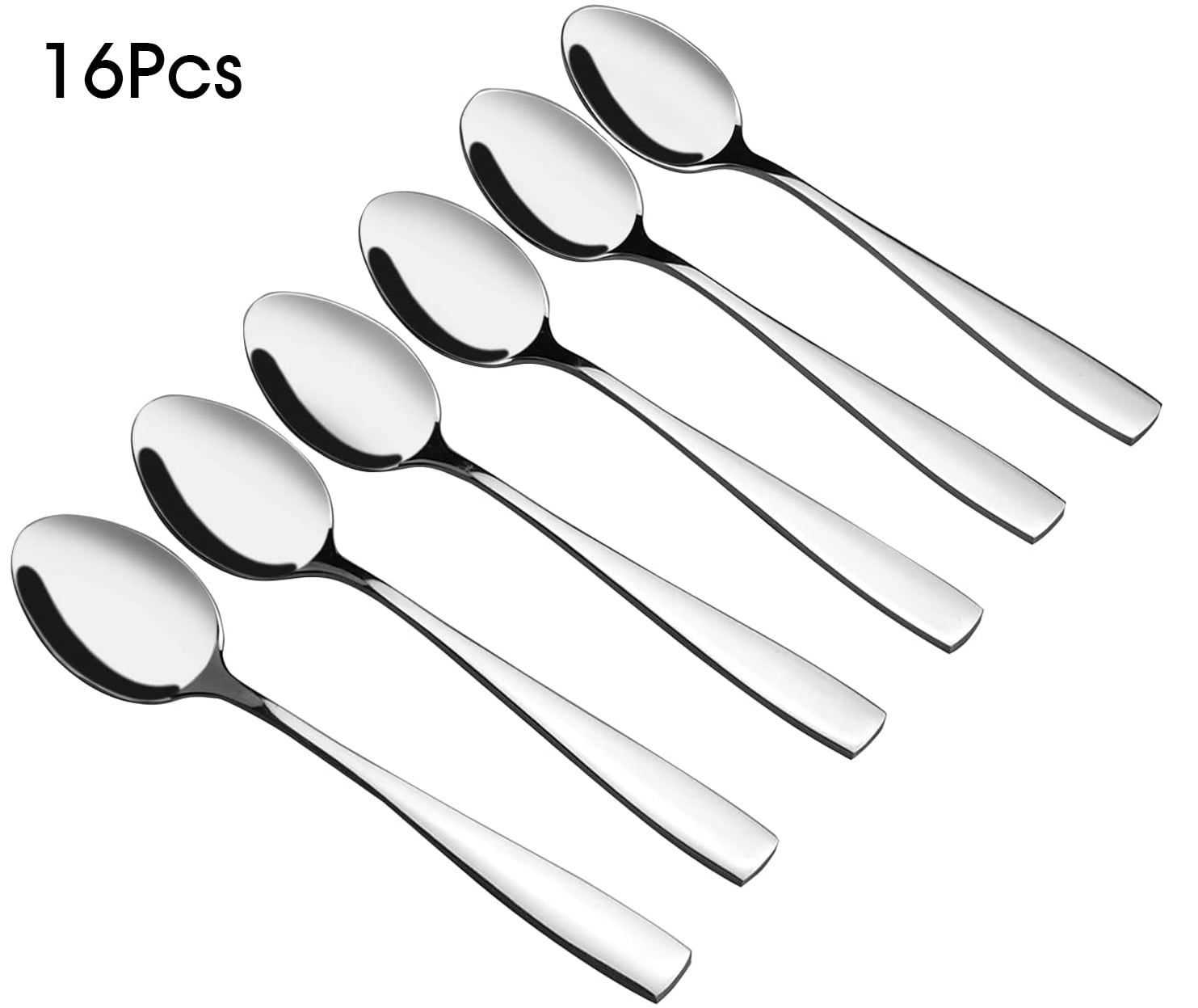 Lvelia 16Piece Food Grade Stainless Steel Spoons, Metal Spoons