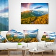 thumbnail image 3 of Designart Bright Sunrise in Carpathian Mountains - Landscape Printed Throw Pillow - 16x16, 3 of 4