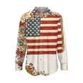 thumbnail image 4 of Wiyuqeen 4th of July Shirts Women Satin Silk Button Down Shirts Independence Day Print Dress Shirts Long Sleeve Blouses American Flag Shirts Multicolor XXL, 4 of 5