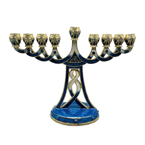 Candelabros de Metal esmaltado para Menorá, candelabros con detalles dorados, candelabro decorativo para fiesta de mesa de boda