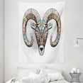 thumbnail image 1 of Goat Tapestry, Colorful Tribal Ornamented Head of Goat Figure African Totem Tattoo Inspired Design, Wall Hanging for Bedroom Living Room Dorm Decor, 60W X 80L Inches, Multicolor, by Ambesonne, 1 of 2