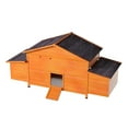 thumbnail image 2 of Pefilos 69" Outdoor Wooden Chicken Coop with Nesting Box, Ramp, Backyard Hen House for 4 Chickens, Poultry Hutch with Leakproof Tray, Beige, 2 of 7