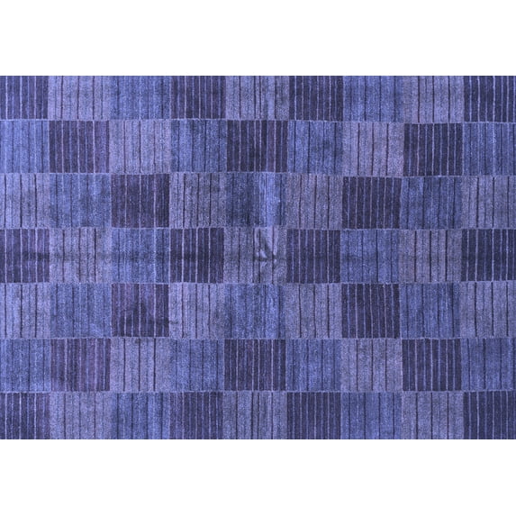Ahgly Company Indoor Rectangle Checkered Blue Modern Area Rugs, 4' x 6'