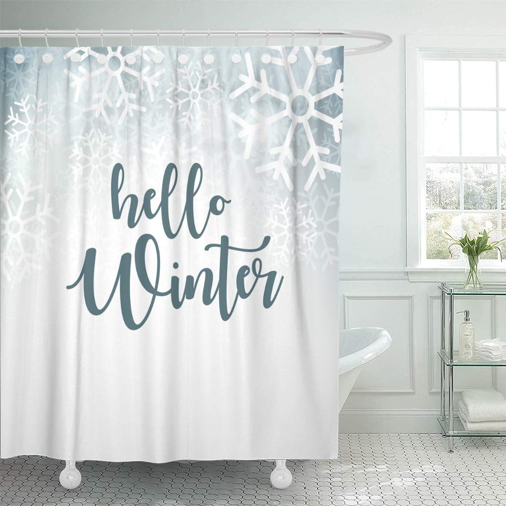 Suttom Blue Scene Hello Winter Wonderland Nature Sale Flakes Snow Stylist Shower Curtain 66x72 Inch Walmart Com Walmart Com