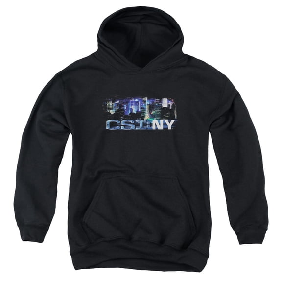 Csi Ny Never Rests Youth Pullover Hoodie Sweatshirt Black