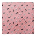 thumbnail image 4 of Bimba Pink Text & Stencil Rabbit Animal Printed Pure Silk Scarf For Hair Neck Head Bandanas For Women 40 x 80 Inches, 4 of 6