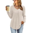 thumbnail image 4 of WIHOLL Long Sleeve Shirts for Women V Neck Tunic Tops Lightweight Womens Sweaters Fall Outfits, 4 of 12
