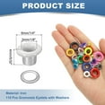 thumbnail image 2 of Uxcell 110 Pcs Ojetes con Arandelas 1/8" Kit de Grommets Blanco, 2 of 7