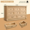thumbnail image 3 of wow97e Farmhouse 8 Drawers Dresser for Bedroom, 61" Wide Wooden Chest of Drawers w/Roman Column, Storage Dressers for Bedroom, Living Room, Natural, 3 of 7