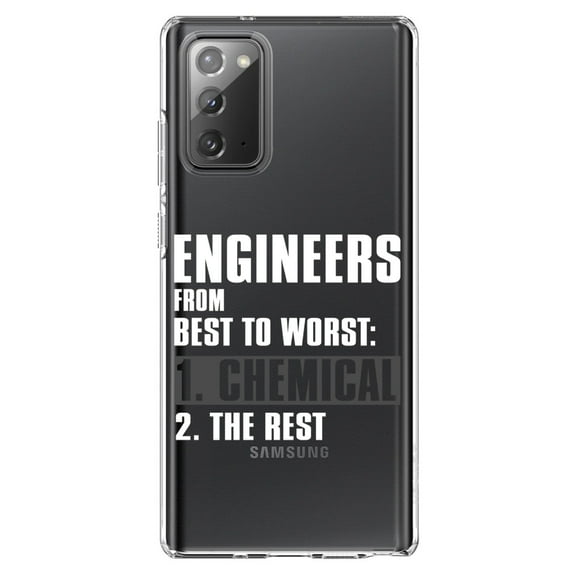 DistinctInk Clear Shockproof Hybrid Case for Galaxy Note 20 ULTRA (6.9" Screen) - TPU Bumper Acrylic Back Tempered Glass Screen Protector - Chemical Engineers are the Best