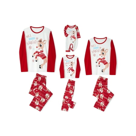 

Hirigin Christmas Pajamas for Family Elk Printed Long Sleeve Top and Long Pants Matching Family Christmas Pjs Set