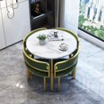 thumbnail image 3 of Marble Round Dining Tables Mobile Set 4 Chairs Modern Center Table Luxury White Desk Mesas De Jantar Home Furniture GPF11XP My Lux Decor Round, 3 of 25