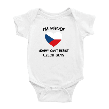 

I m Proof Mommy Can t Resist Czech Guys Baby Bodysuits Newborn Clothes (White 18-24 Months)