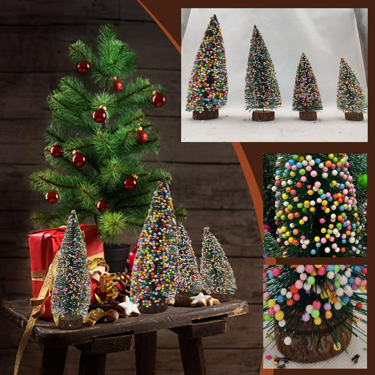 Tarmeek Desktop Mini Christmas Tree Xmas Decorations Cedar Tree With  Colorful Foam Tabletop Christmas Tree Small Pine Tree Decor Christmas Tree  Toppers 