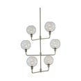 thumbnail image 1 of Benjara BM227183 6 Glass Shade Pendant Lamp with Metal Tubular Rods, Clear & Silver, 1 of 1