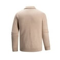 thumbnail image 3 of Bcfgryg Autumn And Winter Men's Solid Color Slim Lapel Casual Bottoming Sweater Cardigans For Men Beige L, 3 of 3