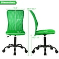 thumbnail image 3 of NiamVelo Pink Office Chair Adjustable Armless Mesh Computer Desk Chair with Lumbar Support, Ergonomic Mid Back Swivel Task Executive Chair, Green, 3 of 7