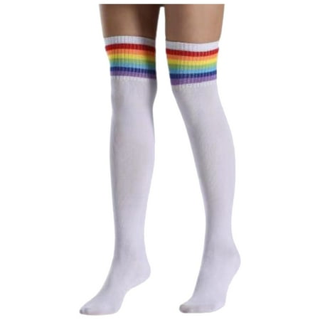 

Womens Socks Knee High Striped Long Harajuku Thigh High Girls Plus Size Stockings Socks for Women